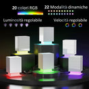 Comodino Moderno a 3 Cassetti con Luce LED 40x35x60 cm Regolabile con Telecomando in Truciolato Bianco Lucido   