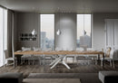 Tavolo Allungabile 180-440x90x77 cm Volantis Premium Quercia Natura Telaio Bianco 