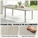 Tavolo da Giardino Allungabile 154-214x85x75 cm per 8-10 Persone in Alluminio e Acciaio Grigio Chiaro      