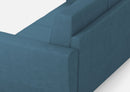 Divano Angolare 7 Posti 288x288x85 cm Yasel in Tessuto Avio