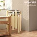 Set 4 Sgabelli Rotondi e Impilabili Ø40x45 cm in Legno Bianco  
