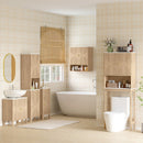 Mobile Bagno Salvaspazio 36x30x80 cm con Cassetto e Anta in MDF Rovere      