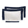Set Lenzuola Sopra Sotto e Federe Bordi in Raso Garrini Eveline Avorio/Blu Varie Misure