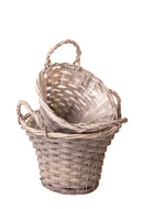 Set 4 Cesti Ø 27 H 24 cm con Manici 