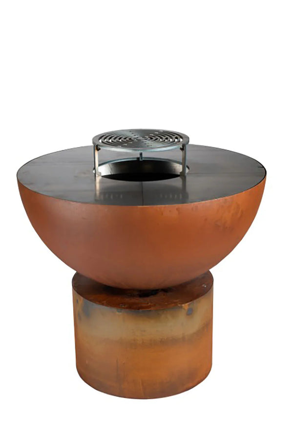 prezzo Barbecue a Legna Ø80x80 cm Primula in Acciaio Effetto Ruggine