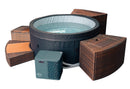 Vasca Idromassaggio Bagno di Ghiaccio da 3°C a 42°C Ø156x70 cm con Mobili 5kW NetSpa Ice Grigia