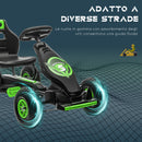Go Kart a Pedali per Bambini 5-12 Anni 121x58x61 cm in Metallo e PP Verde e Nero   