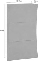 Scarpiera 3 Ante a Ribalta 71x26,6x121,5 cm Arco Bianco Lucido