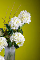 Set 4 Ortensia Artificiale Singola con 6 Fiori Artificiali Altezza 90 cm 