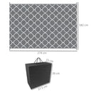 Tappeto da Esterno Reversibile 182x274 cm con Borsa per Trasporto Grigio Chiaro   