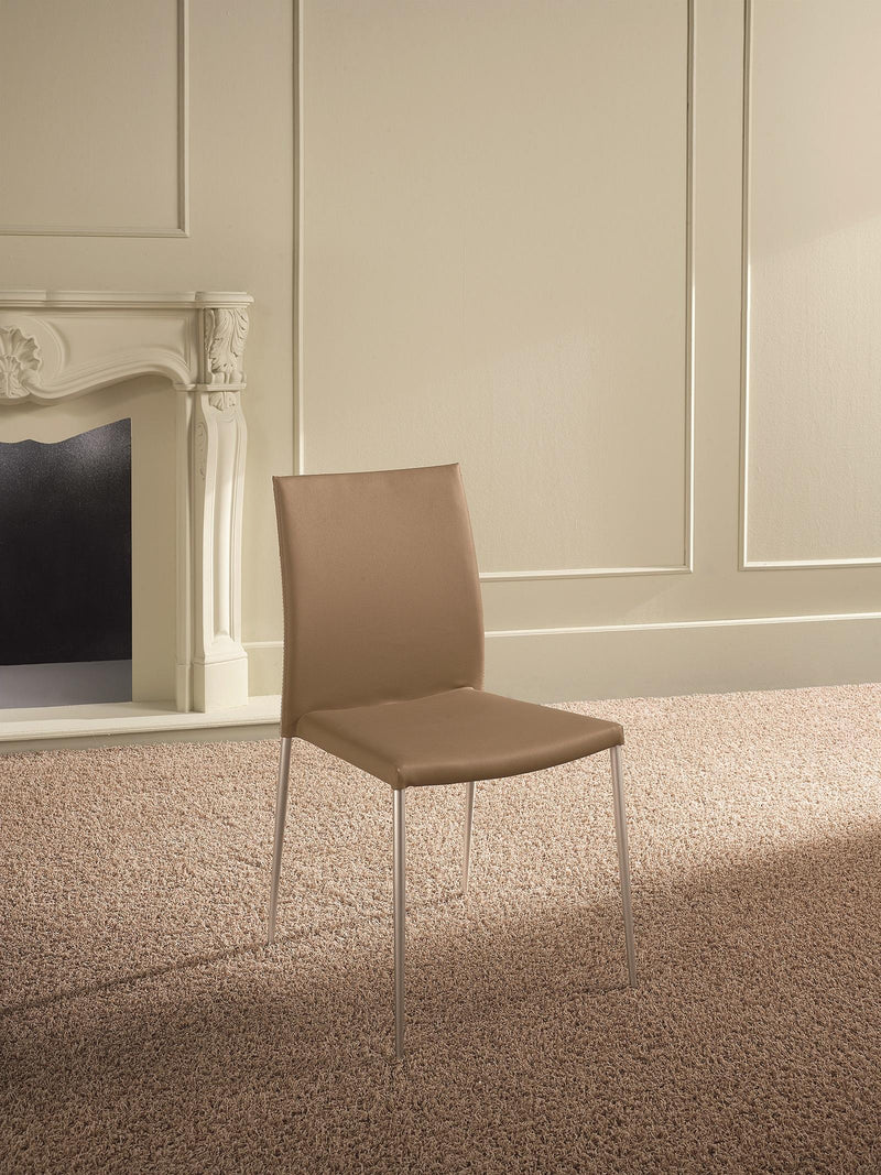 Set 4 Sedie 41,5x44xH85 cm in Similpelle Minnie Marrone