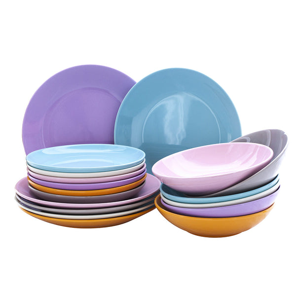 online Servizio Piatti 18 Pezzi In Gres Kaleidos Mixu0026Match