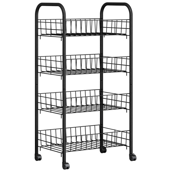 Carrello da Cucina 4 Ripiani 40x26x90 cm in Metallo Filo Nero online