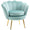 Poltrona Imbottita 76x67x74 cm in Tessuto Effetto Velluto Azzurra