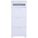 Cassettiera per Archiviazione con 4 Cassetti in Legno Bianco 50x40x116,5 cm 