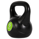 Kettlebell Fitness 6 Kg in PVC con Sabbia e Maniglia Nero