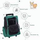 Trolley zaino 2 in 1 per piccoli animali domestici 36x30x49 cm  Verde