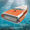 Tavola Sup Gonfiabile 320x82x15 cm Stand Up Paddle Antiscivolo in Plastica ed EVA Arancione      