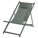 Sdraio Pieghevole Lido con Poggiatesta 94x60x92-81 cm in Poliestere e PVC Verde      