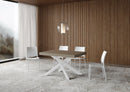 Tavolo Allungabile 120-224x90x77 cm Volantis Tortora Telaio Bianco 