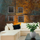 Set 2 Mensole Cubo da Parete Quadrato in Fibra di Legno Ginevra Nero