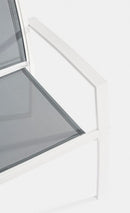 Set Tavolino e 2 Sedie da Giardino Auri Bianco in Metallo