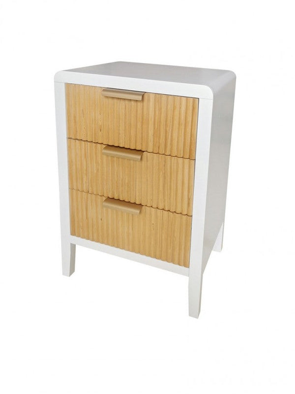 Cassettiera 3 Cassetti 40x30x62 cm Charley in Legno Bianco Nat acquista