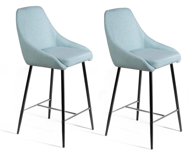 acquista Set 2 Sgabelli 46x49x97 cm in Tessuto Ray Acquamarina