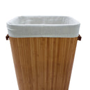 Cesto Portabiancheria 60x40x27 con Maniche e Coperchio in Bambù