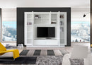 Parete Attrezzata Mobili Soggiorno Mobile TV Pensile 2 Mobili a Colonna TFT Frame Bianco Opaco