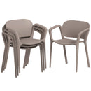 Set 4 Sedie da Giardino 60x56x75 cm Impilabili in Polipropilene Grigio 
