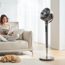 Ventilatore a Piantana 35,5x32,5x116,5 cm a 12 Velocità con Telecomando Timer 12h e Altezza Regolabile Grigio      