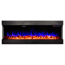 Camino Elettrico da Incasso 48,4x127x20 cm Effetto Fiamma 1500W Dalas Maxi Nero