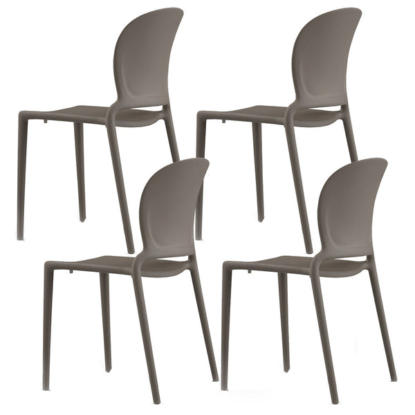 prezzo Set 4 Sedie Impilabili 83x48x55 cm in Polipropilene e Fibra di Vetro Jasmine Tortora