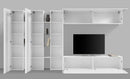 Parete Attrezzata Soggiorno 340x30x180 cm Maruska n°5 Bianco Lucido 