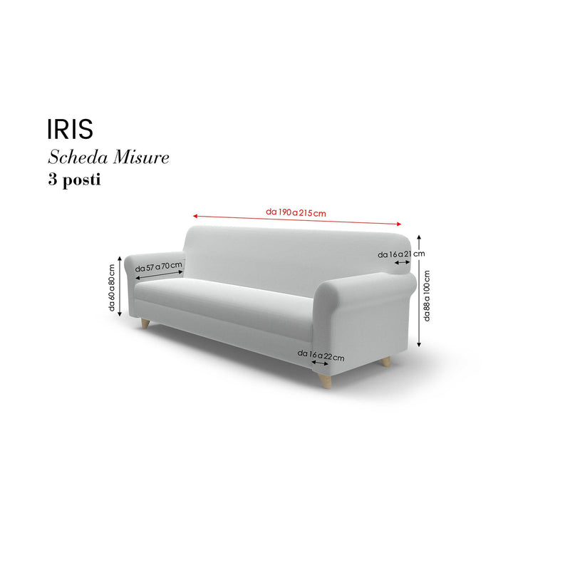 Copridivano Elasticizzato in Poliestere Iris Tortora Varie Misure