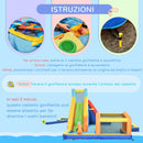 Castello Gonfiabile per Bambini 590x460x220 cm con Scivolo Porta e Canestro in Tessuto Oxford