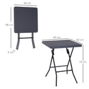 Tavolino Pieghevole da Giardino 60x60x74 cm  Marrone
