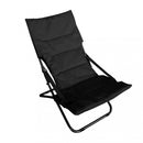 Sdraio Canapone 65x80x38/96 h cm in Acciaio Telo Oxford Nero