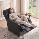 Poltrona Relax Reclinabile Manuale 155° 69x91x100 cm con Poggiapiedi in Pelle PU Nero      
