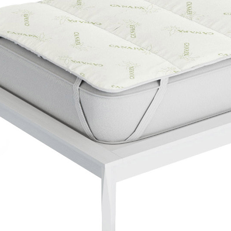 Topper Trapuntato Imbottito in Fibra di Canapa con Elastici Verde Chiaro Varie Misure