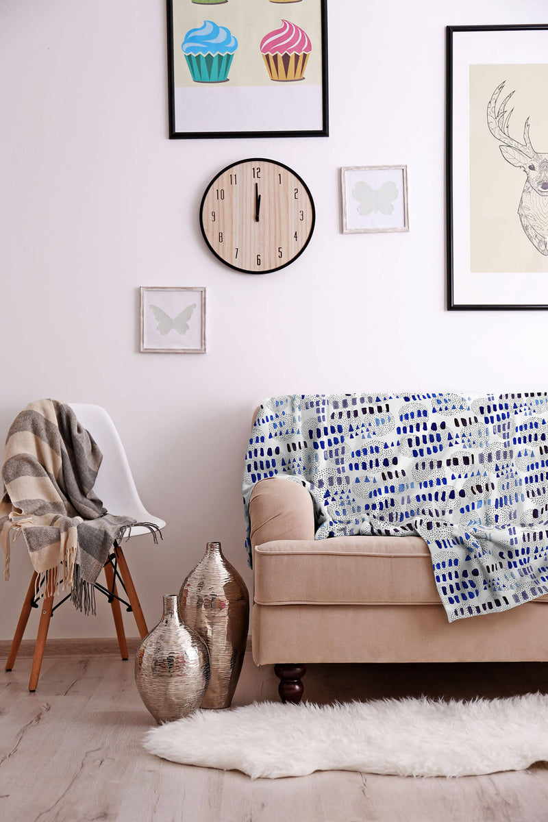 Telo Arredo Copritutto Copridivano in Microfibra Punti e Linee