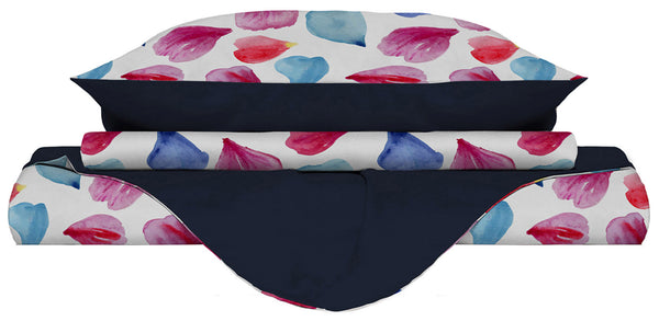 Copripiumino con Stampa sul Sacco e Federe Doubleface Petali sconto