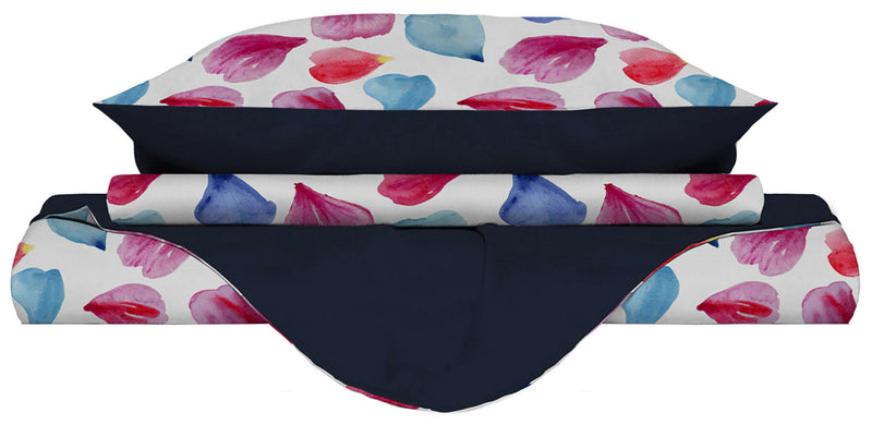 Copripiumino con Stampa sul Sacco e Federe Doubleface Petali