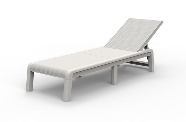 Lettino da Giardino Prendisole 187,5x58x29 cm Reclinabile in 4 Posizione Keter Mallorca Effetto Juta Bianco sconto