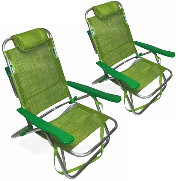 Set 2 Sedie Mare Spiaggine Pieghevoli in Alluminio Soriani Brasile Verde online