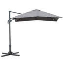 Ombrellone da Giardino Decentrato 2,5x2,5m in Alluminio Grigio