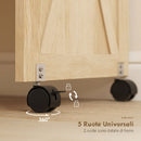 Mobile per Macchina da Cucire Pieghevole 116,3x49,5x76,5 cm con 2 Contenitori Mensola 18 Pioli per Bobine e Ruote in Truciolato Marrone      