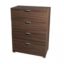 Cassettiera 4 Cassetti Tinta Noce 60x38x85 h cm in Truciolare bilaminato Marrone