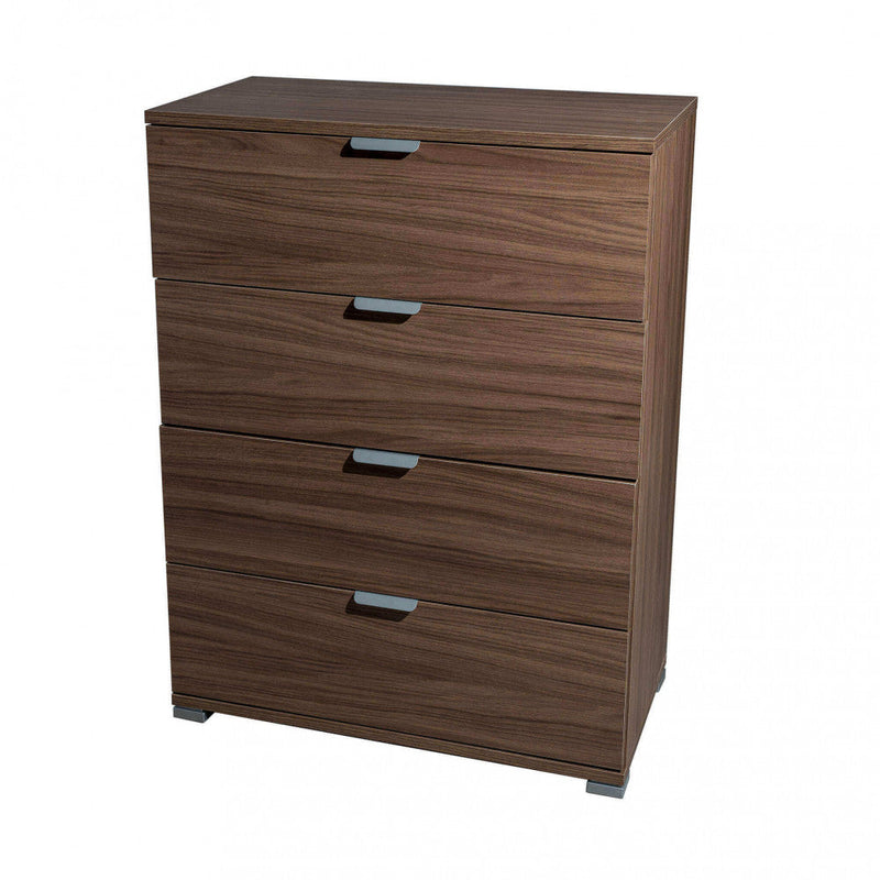 Cassettiera 4 Cassetti Tinta Noce 60x38x85 h cm in Truciolare bilaminato Marrone